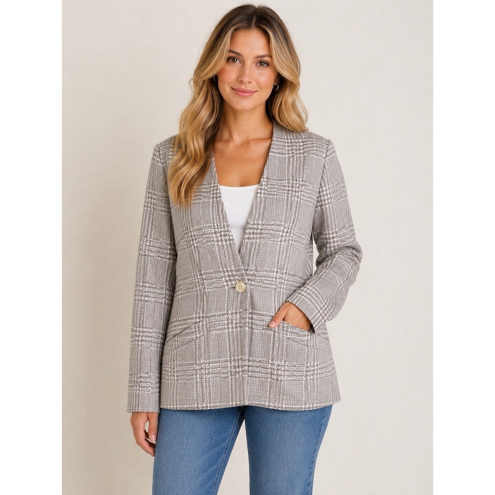 Vintage Evan Picone Petites Blazer 2 Plaid ILGWU Union Made USA Career Jacket